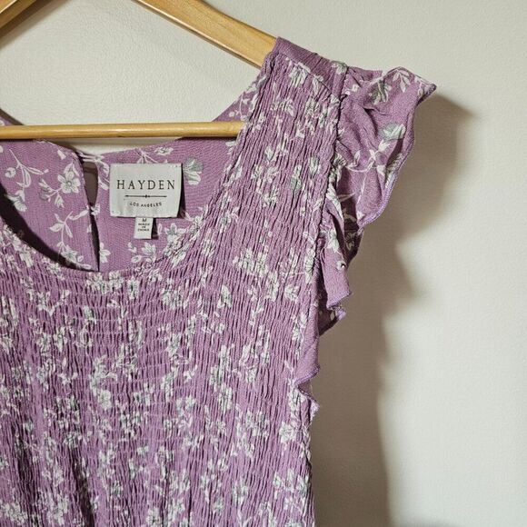 EUC HAYDEN LOS ANGELES LAVENDER FLORAL MIDI DRESS SIZE M - Picture 10 of 16